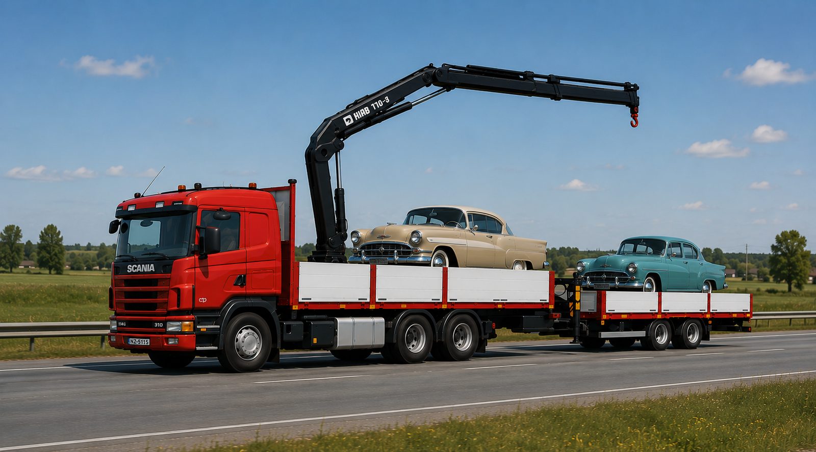 Divi retro automobiļi uz AutoKrava Jūrmala platformas